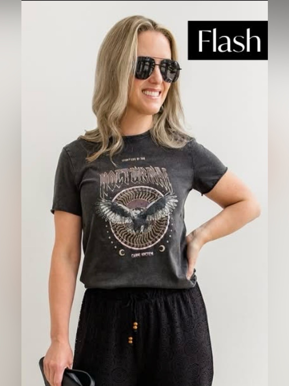 Walker Tee (NWT) 🍒 Black Nocturnal & Sparkles ✨ Size Medium